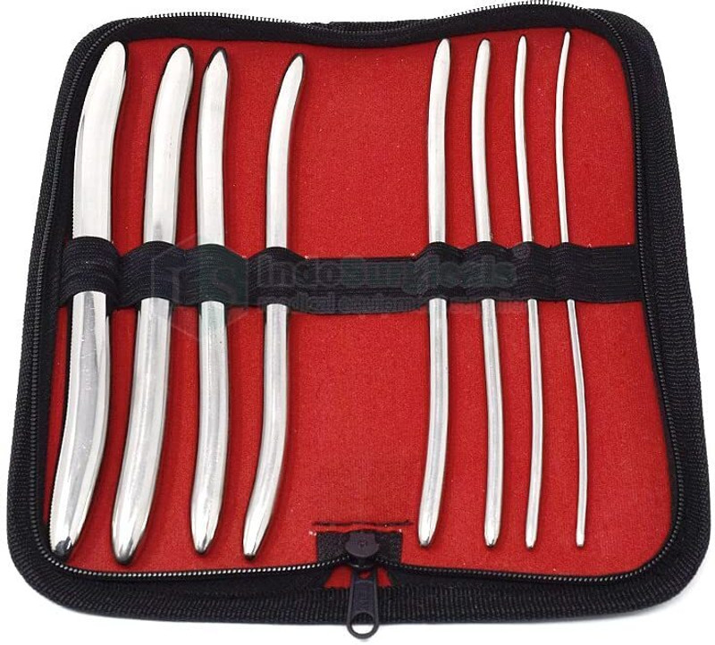 IS IndoSurgicals Stainless Steel Hegar Uterine Dilators Set of 8 Vaginal Dilator(Pack of 8)
