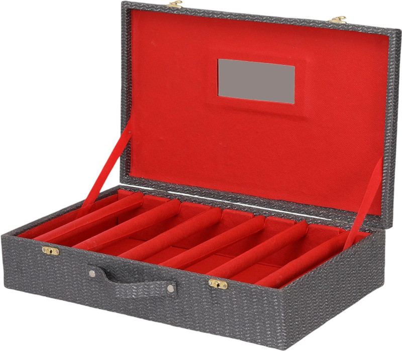 TAJ BEAUTY CENTER Bangle box ; Luxurious Bangle Box " organizer for women |Elegant Bangle Display Case Vanity Box(Grey, Red)