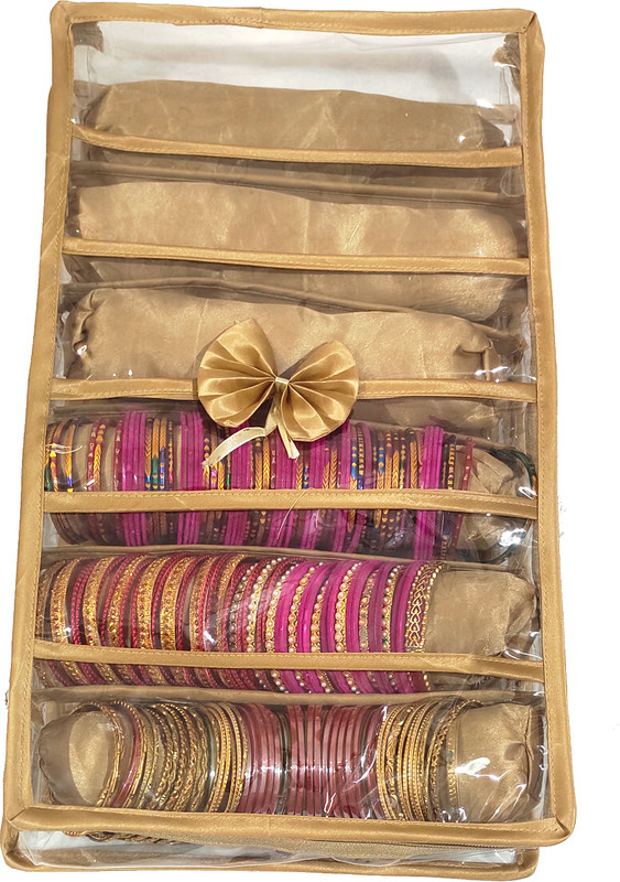 NMG 6 Rods bangle box Jewellery Vanity Box Storage Case Vanity Box(Golden)