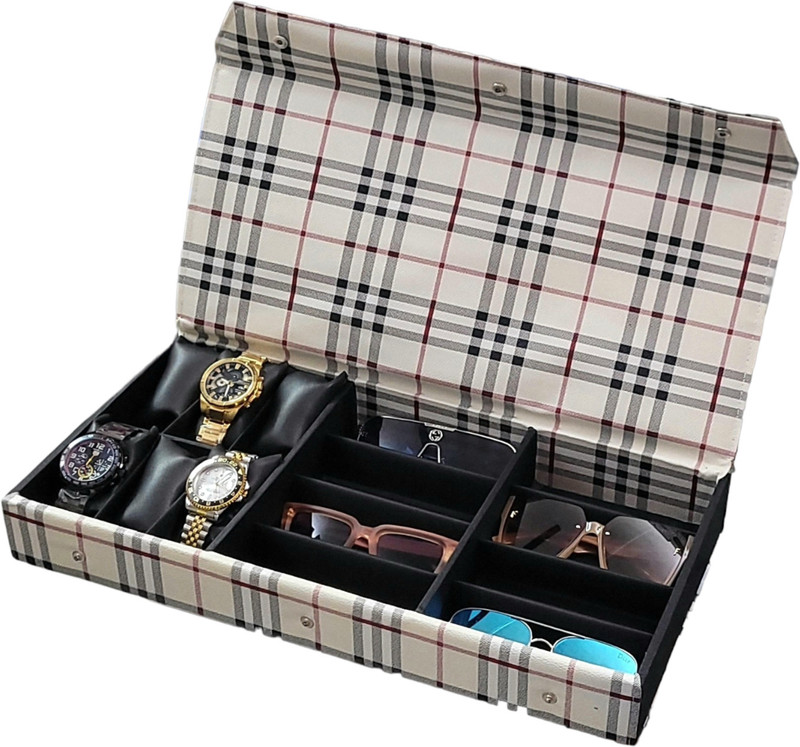 PRONIKS Watch and Sunglasses Watch Box Watch Box(White, Holds 14 Watches)