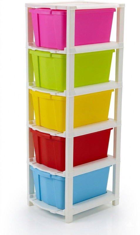 MAXTID 5 Layer Multicolor Modular Drawer Large Organizer for Office Hospital Parlour Drawer Divider(Plastic)