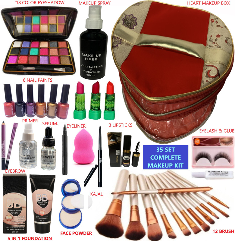 INWISH makeup vanity box with makeup kit 35 set(Pack of 35)