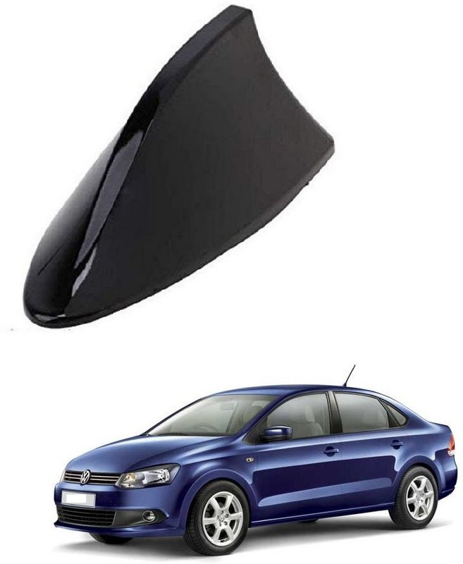 SPREADX Shark Fin Roof Antenna Aerial ABS AM/FM Radio Signal for VW Vento - Black Whip Vehicle Antenna