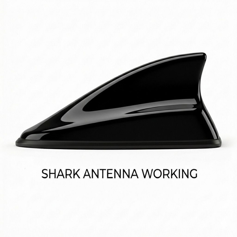 SERVACHI Shark Fin Car Antenna – Roof-Mounted Signal Booster, BLACK (SMALL SIZE) Black Car Shark Fin Antenna Satellite Vehicle Antenna