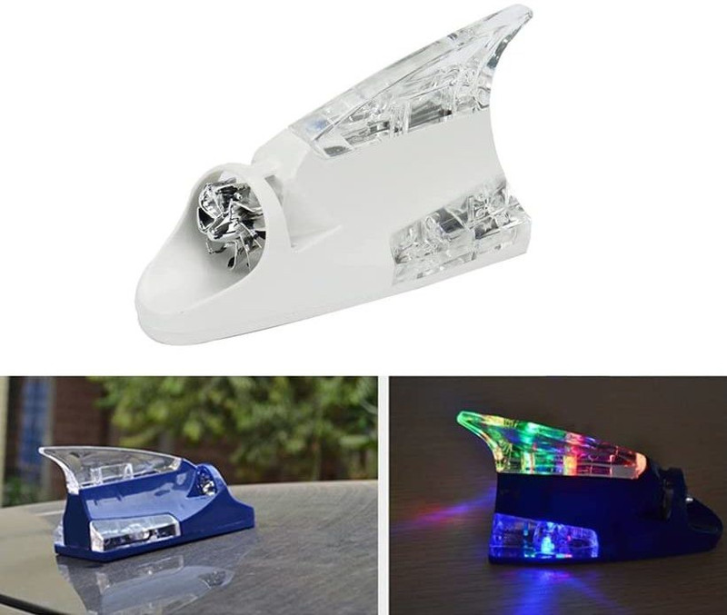 Air Wink WHITE Wind Warning Flash Lamp Roof Antenna Shark Fin Multicolor lights Satellite Vehicle Antenna