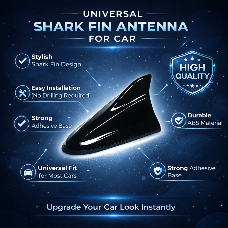 FATHER AUTO Car.Shark Fin Wind Powered Antenna Black 6 Inch Universal for Car Whip Vehicle Antenna