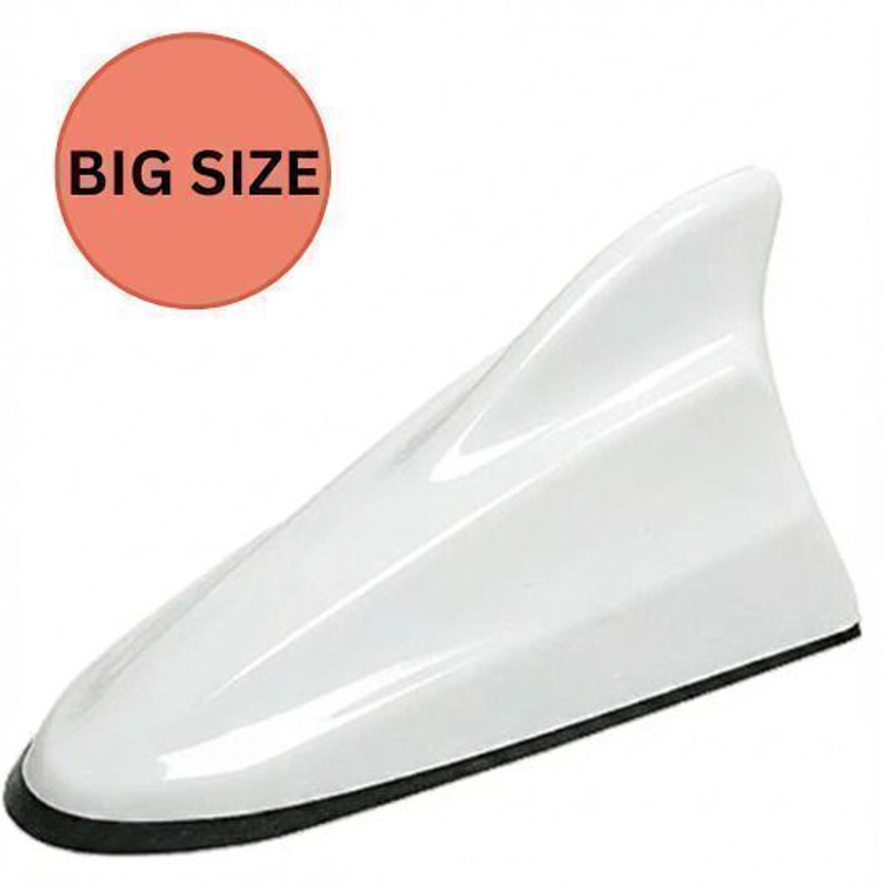 SERVACHI Universal Shark Fin Car Antenna – Roof-Mounted Signal Booster, White (BIG SIZE) Black Car Shark Fin Antenna Satellite Vehicle Antenna