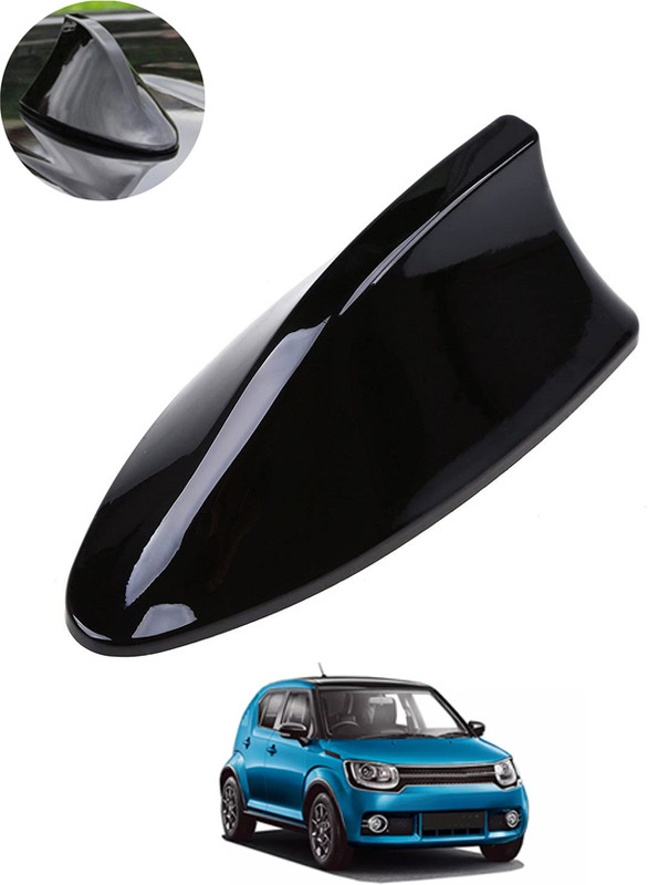 MATIES Car Shark Fin Antenna Roof Aerial Base Am/Fm Signal Black For Car 147 Waterproof Car Shark Fin Roof Antenna Black For IgnisMaruti Suzuki2017 Satellite Vehicle Antenna