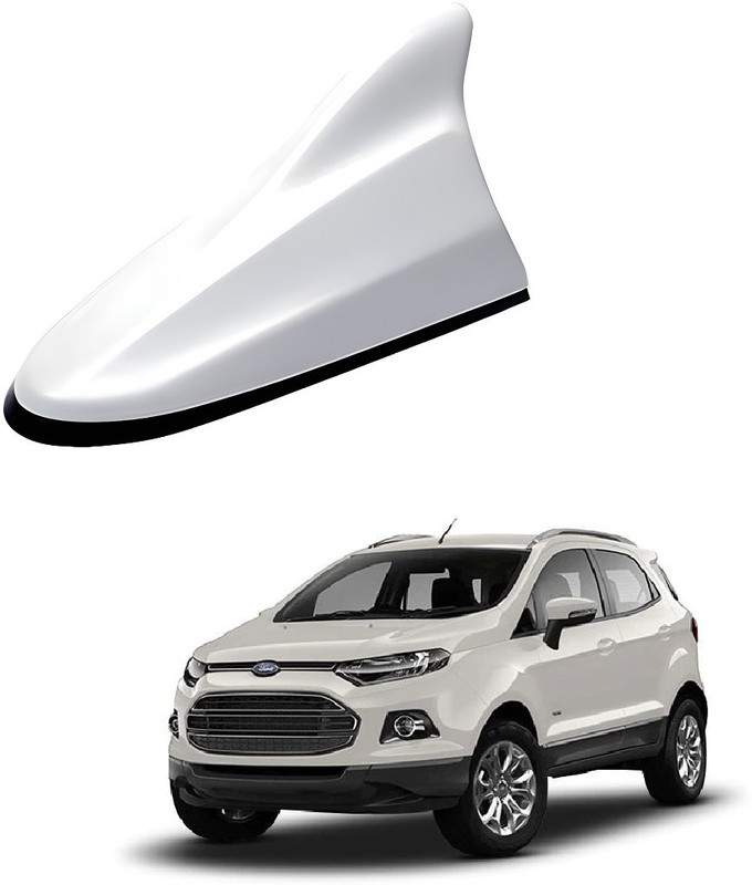 AutooNation Decorative Car AM/FM Radio Shark Fin Antenna (White) For Ford Ecosport Type-1 CSA0001 Whip Vehicle Antenna