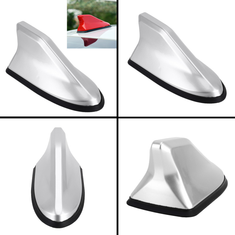 AVX AUTO Universal for Car HyBrid Aero Aerial Shark Fin Antenna With Radio Signal Support - [ Color :- Silver ] Satellite Vehicle Antenna