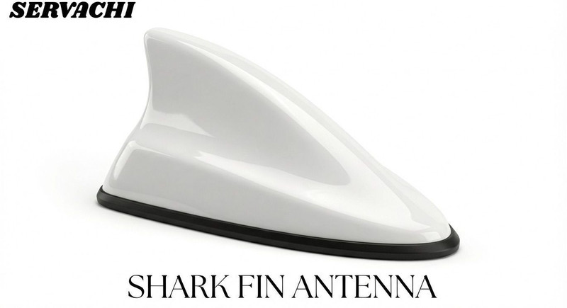 SERVACHI Shark Fin Antenna for Car – Universal FM Radio Roof Antenna with Strong Signal Satellite Vehicle Antenna