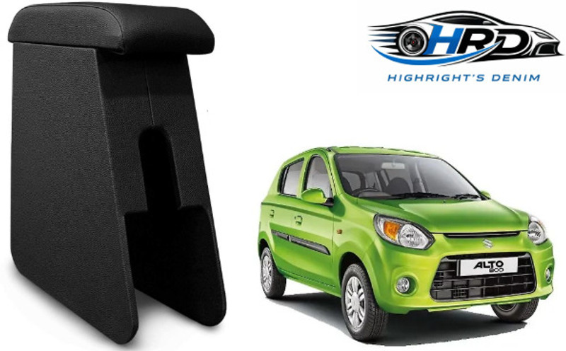 HRD ALTO 800 Car Wooden Armrest Black Color with Cushion & Storage Box ALTO 800 Car Armrest(Maruti, Alto 800)
