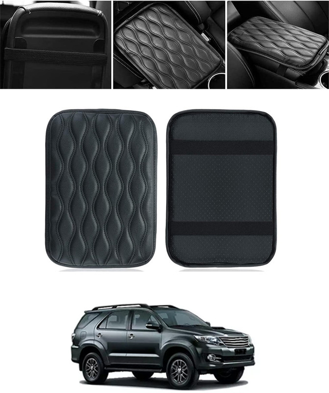 monolive Black Rectangle Hand Pain Relief Armrest Cover For Vehicle-110 Car Armrest(Toyota, Fortuner)