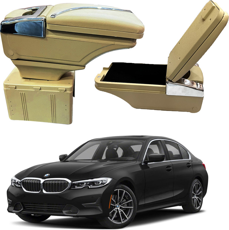 Oshotto PU Leather AR-02 Car Armrest Console Box For 3 Series 2020-2022 Beige Car Armrest(BMW, 3 Series)