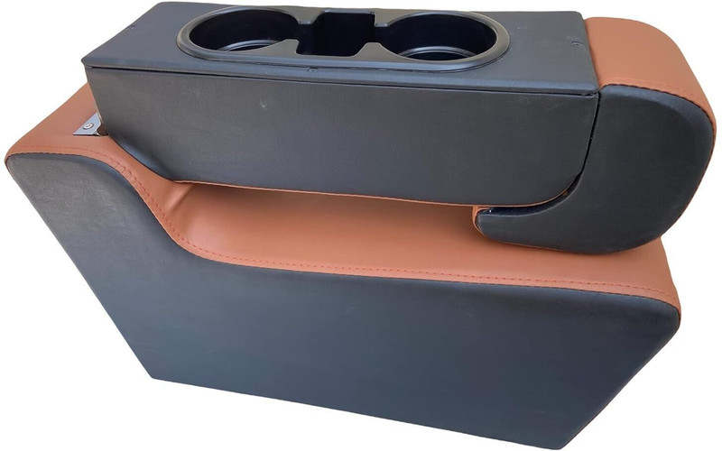 PABLA ENTERPRISES Innova Crysta Black/Dark Tan Wooden Armrest Car Armrest(Toyota, Innova Crysta)