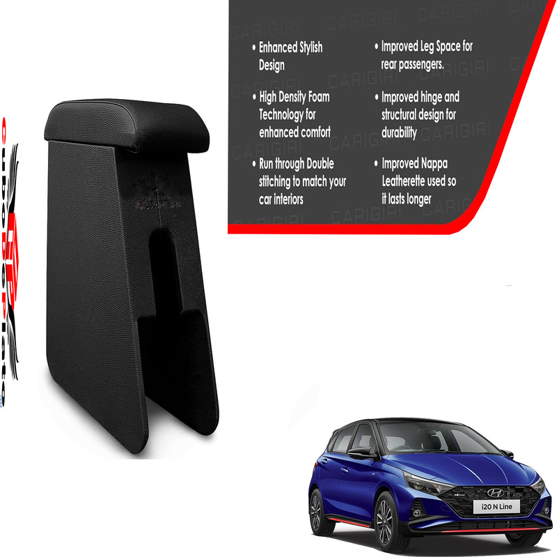 CuboDePlato CDP_ArmRest_blk_i20_N_Line_2022 Car Armrest(Hyundai, i20)