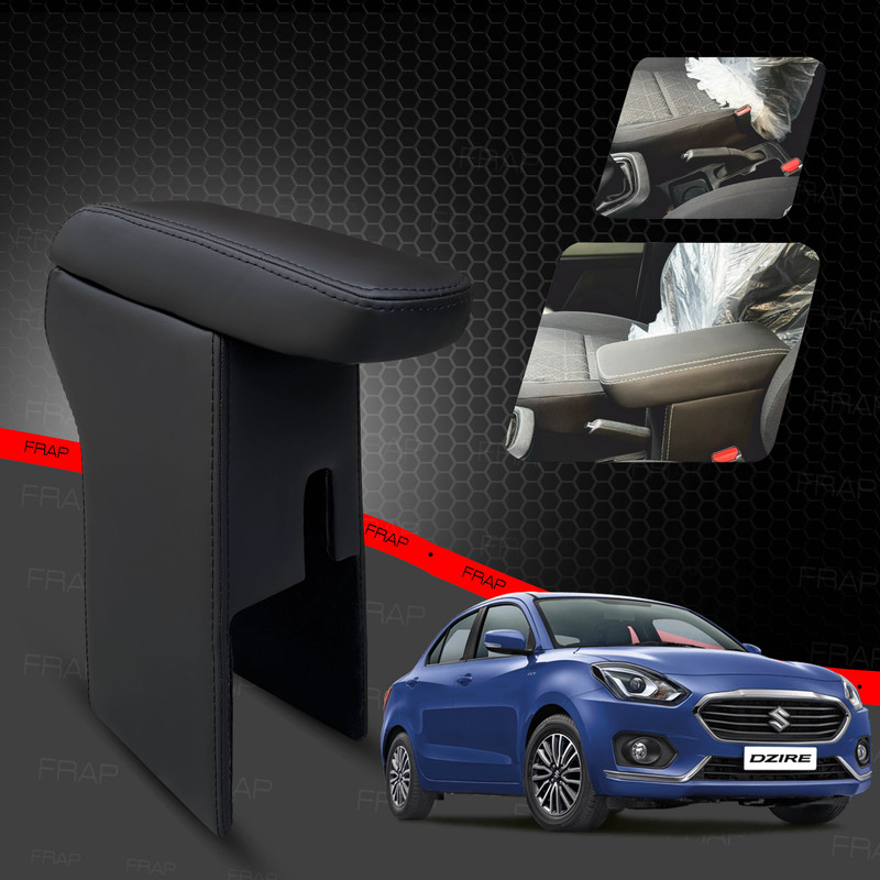 Frap Premium Armrest For Maruti New Swift Dzire with Moulded Foam(Nappa,Black Stitch) Car Armrest(Maruti, New Dzire, Swift Dzire, Swift Dzire 1.2L, Swift Dzire 1.3L, Swift Dzire LX)