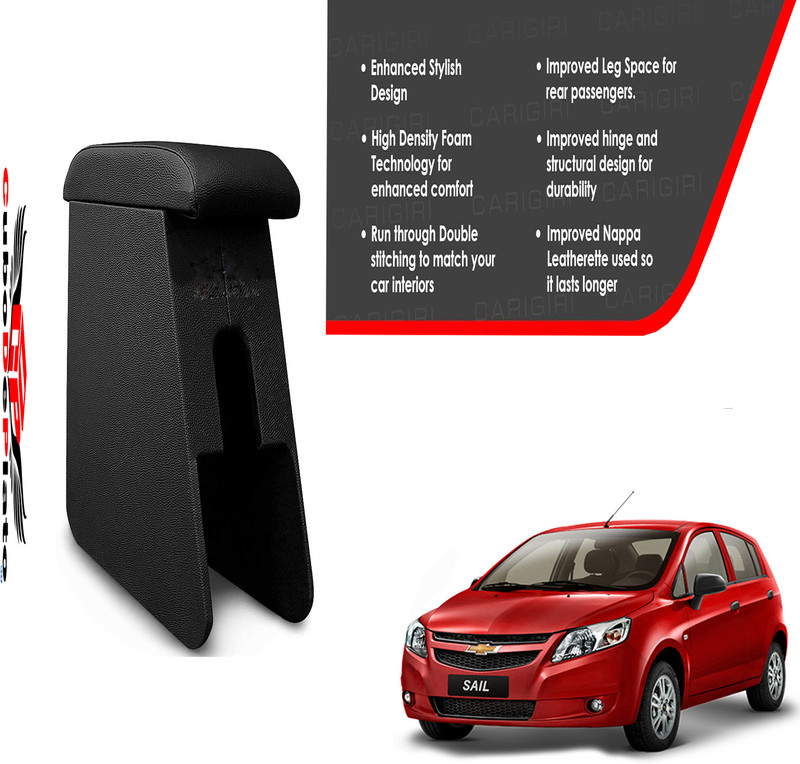 CuboDePlato CDP_ArmRest_blk_Sail_Hatchback Car Armrest(Chevrolet, Sail)