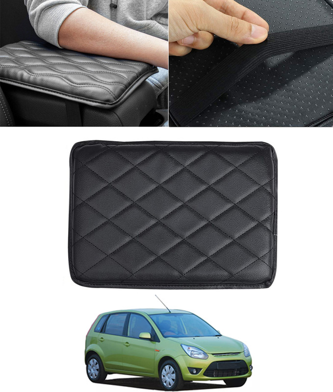 ABJD Waterproof Comfortable Black Rectangle Leatherette ArmRest Cover For Car-106 Car Armrest(Ford, Figo)