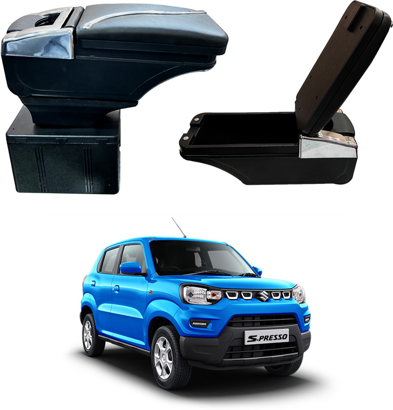 Oshotto PU Leather AR-02 Car Armrest Console Box For S Presso Black Car Armrest(Maruti, S-Presso Vxi)