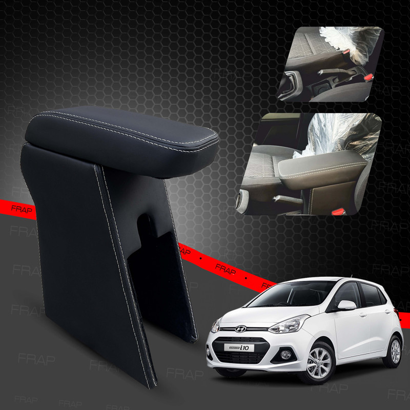 Frap Premium Armrest For Hyundai I10 Grand with Moulded Foam(Nappa,White Stitching) Car Armrest(Hyundai, Grand i10, i10, Grand i10 Era, Grand i10 Magna, Grand i10 Sportz)