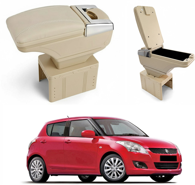 Oshotto PU Leather AR-01 Car Armrest Console Box For Swift 2018-2022 Beige Car Armrest(Maruti, New Swift)