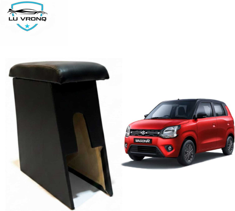 LU VRONQ Heavy duty wooden armrest black color With Cushion & Storage Box WAGNOR 2019 Car Armrest(Maruti, WagonR)