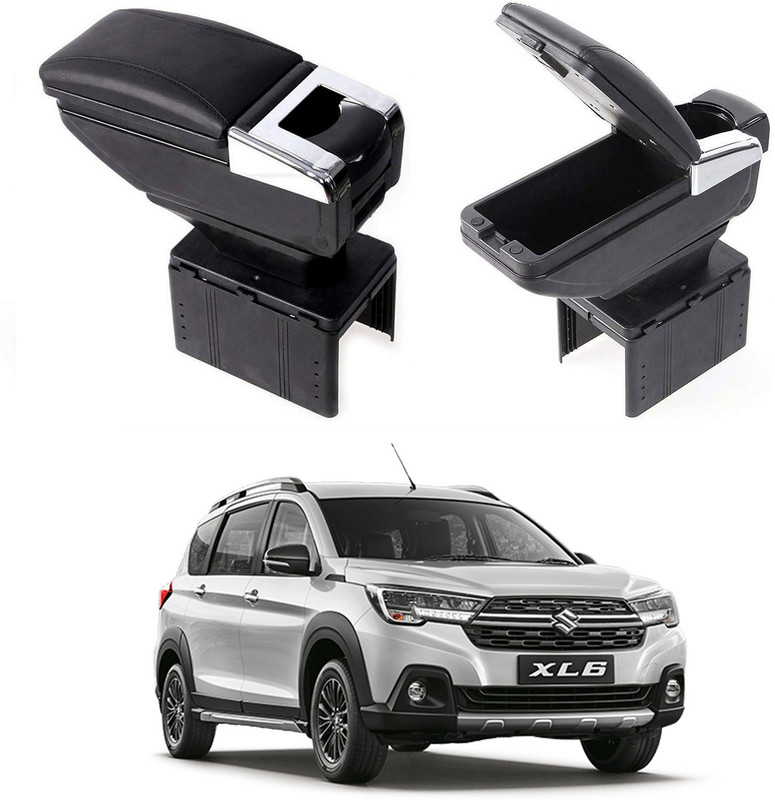 Oshotto PU Leather AR-01 Car Armrest Console Box For XL6 Black Car Armrest(Maruti, XL6 Alpha Petrol)