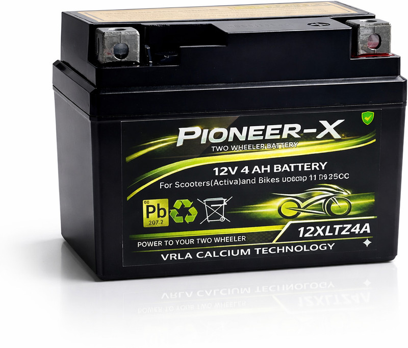 Pioneer-x 12 volt 4 ah bike battery for activa|SELF START bikes upto 125CC 4 Ah Battery for Bike