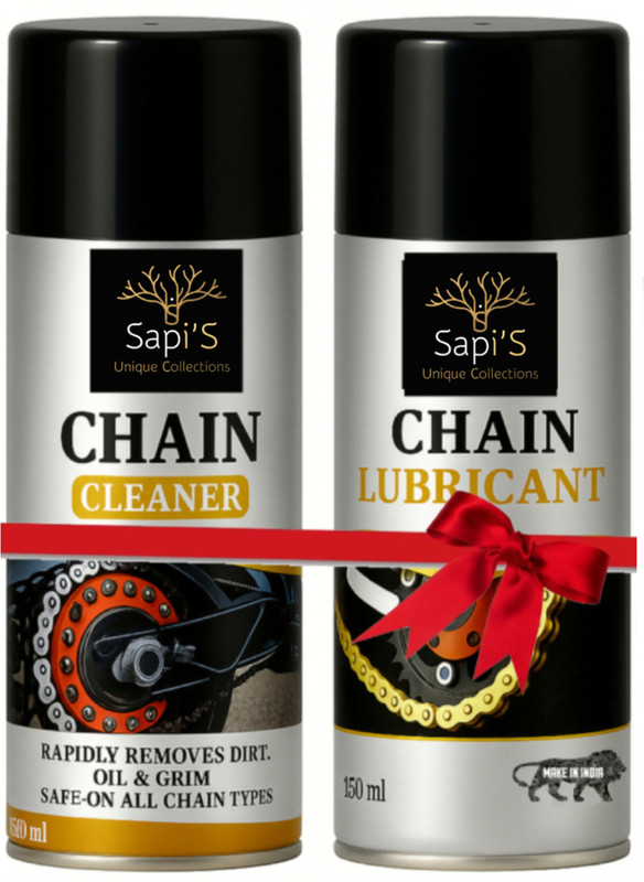 SAPI'S Bike Chain Lubricant Spray 150 ml and Chain Cleaner | Chain Cleaning Kit Vehicle Brake Cleaner(300 ml)