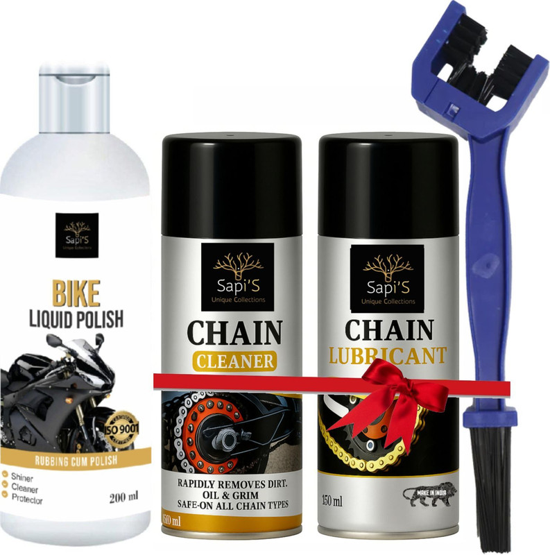 SAPI'S Combo Of Chain Lubricant + Chain Cleaner + Bike & Car Polish With Cleaning Brush Vehicle Brake Cleaner(500 ml)