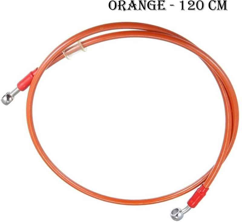 Hybrid Motors Disk Brake Hose Pipe 120 CM Suitable For All Bikes & Motorbike, ORANGE Motorbike Brake Disc