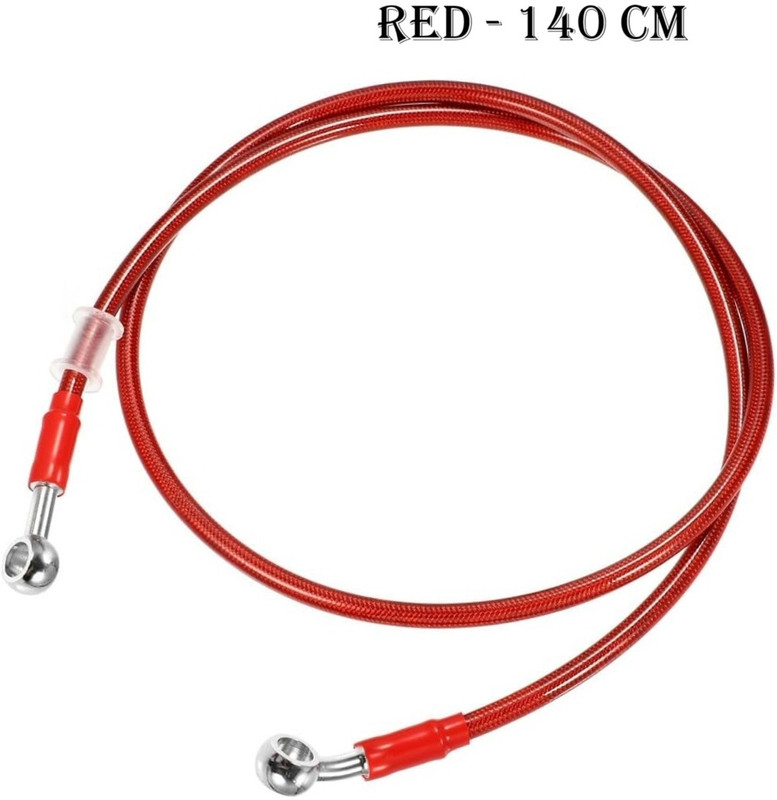 Hybrid Motors Disk Brake Hose Pipe 140 CM Suitable For All Bikes Motorbike, RED Motorbike Brake Disc