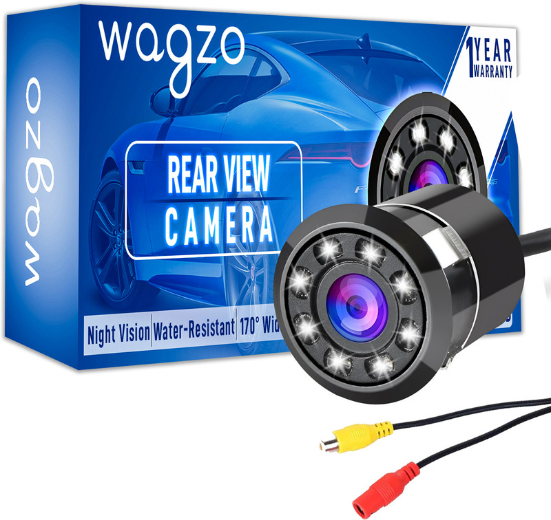 Wagzo WTI-10, Night Vision, 8 LED Waterproof 170 Degree Wide Angle Reverse Assist Camera System(1 Camera, 720)