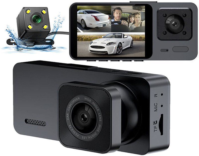 RYTER 2026 WiFi 3 Channel 3-Inch Screen, Night Vision, G-Sensor, Parking Monitor Instant Camera(Black)