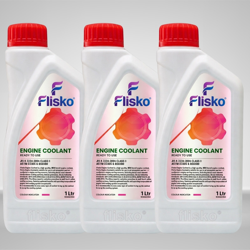 Flisko Radiator Coolant Concentrate Car Engine Cooling Solution Pack Of 3 Units Vehicle Coolant Tank