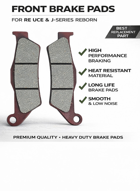 EAZ Front Brake Disc Pad Set for RE UCE & J-Series Vehicle Disc Pad(Pack of 2)