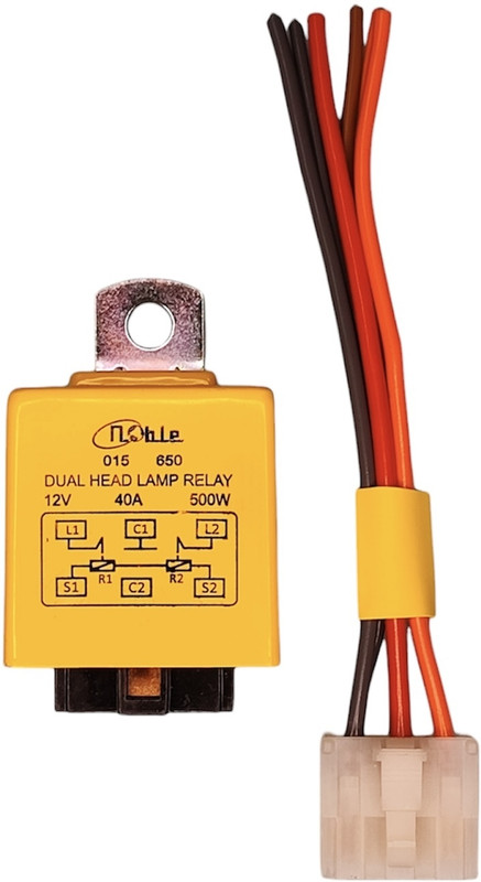Noble DHL/Dual Head lamp relay,12V, 40A with Coupler, pack of 10, Wiring Harness