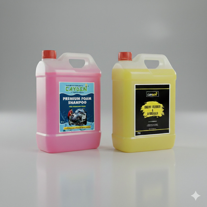 Cayden Engine Cleaner and Degreaser + Premium Foam Shampoo 5L+5L | Combo Pack Engine Cleaner(10 L)