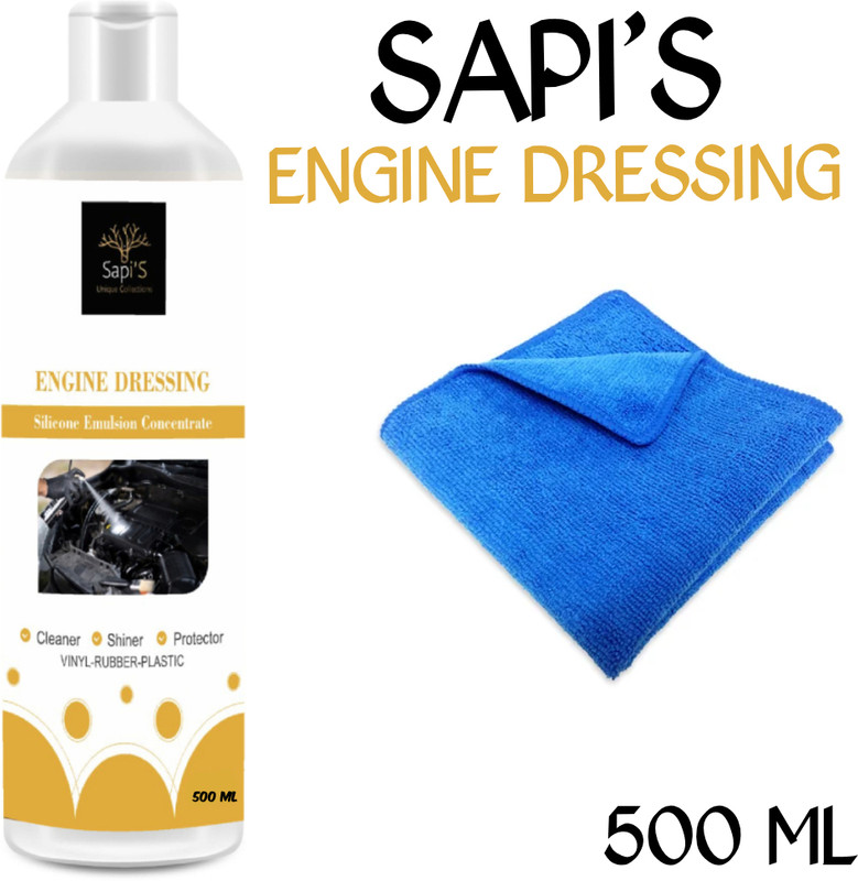SAPI'S SapiS Engine Dressing Cleaner 500ml with microfiber Cloth Combo Liquid Vehicle Glass Cleaner(500 ml)