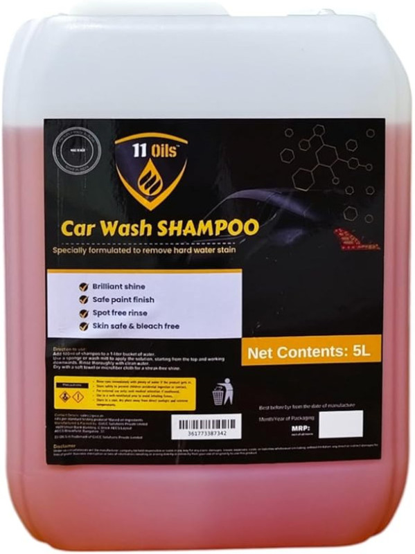 11oils autocare Car Wash Shampoo 5L – Brilliant Shine & Spot-Free Rinse Formula Engine Cleaner(5 L)