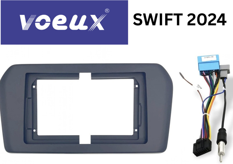 Voeux SWIFT 2024 9” Inch Frame for Android Car Sterio with Wiring Kit(Double Din) Media Player Frame(9 inch)