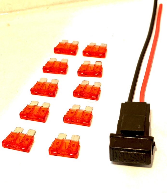 autod 10 Amp Blade Fuse & fuse holder 12 V Plastic Ceramic Blade Fuse-10 Pcs Car Fuse Box
