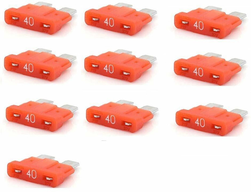 PBROS 10 Pieces Standard Size Blade Fuse -40 AMP-(Color-Orange,Pack of 10) Vehicle Fuse(Pack of 10)