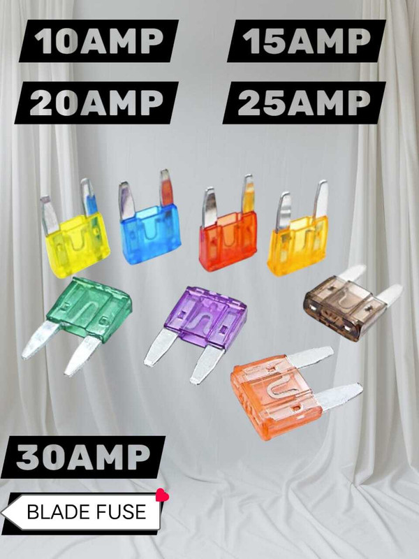 CSP Mini Blade Fuse for Car,Bike&Truck 10,15,20,25,30 A (Pack of 25 / Each of 5) Vehicle Fuse(Pack of 5)