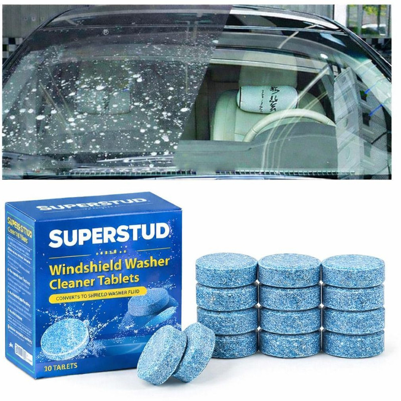 SUPERSTUD Car Windshield Cleaner Tablate Car Glass Cleaner Car Accessories Tablet Concentrate Vehicle Glass Cleaner(10 Tablets)