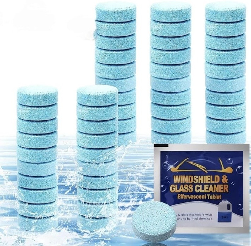 SHOPPALL Water Dissolveable Car Windshield Wiper Glass Cleaner detergent tablets Tablet Concentrate Vehicle Glass Cleaner(20 Tablets)