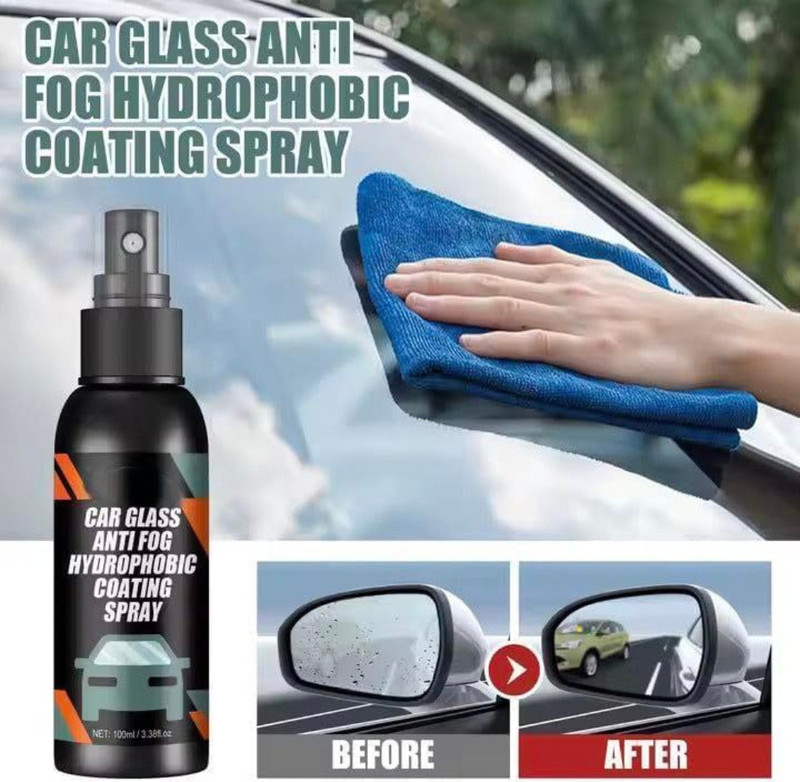 AD SOLANKI Car Glass AntiFog Hydrophobic Coating Spray(Pack 4) Liquid Vehicle Glass Cleaner Liquid Vehicle Glass Cleaner(400 ml)