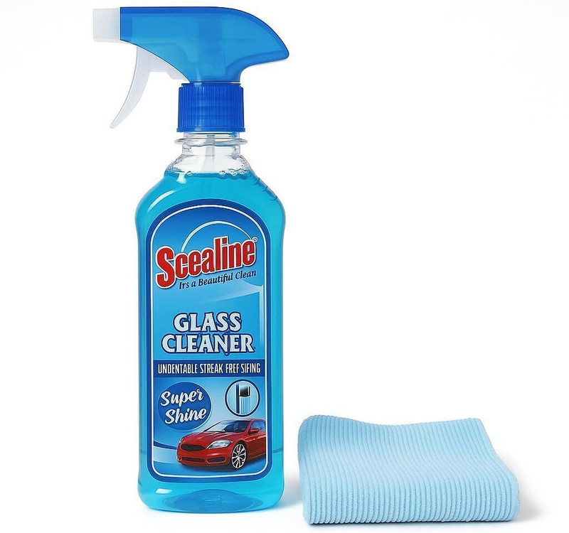 SCEALINE Car Glass Cleaner, Anti-Fog Spray for Windshield & Mirror with Microfiber Cloth Liquid Vehicle Glass Cleaner(500 ml)