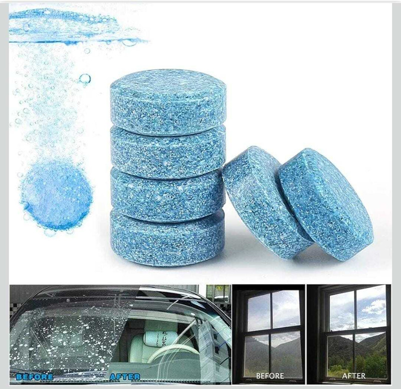 Autofriend 50PCS/1Set Car Wiper Detergent Effervescent Tablet Tablet Concentrate Vehicle Glass Cleaner(50 Tablets)